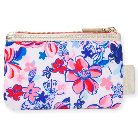 LILLY PULITZER Wallet Resort White Party Like A Lobstar Printed Zip Top Key Ring - Picture 2 of 2